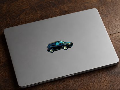 Saab 9-7X Aero Retro Klistermärke – Mörkblå SUV i Pop Art Stil