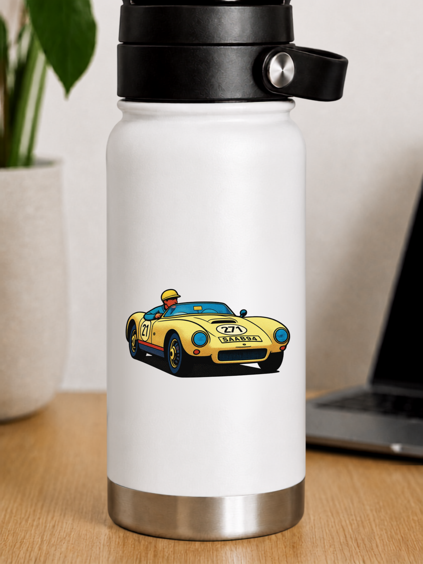 Saab Sonett I Racing Sticker | Vintage Swedish Sports Car | Pop Art Vinyl Decal