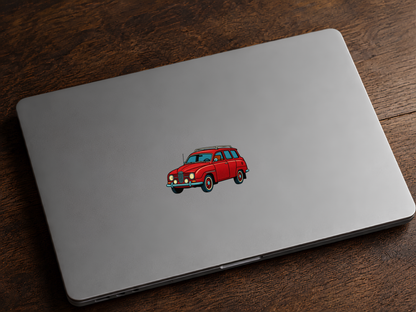 Red SAAB 95 Retro Sticker | Classic Swedish Wagon sticker