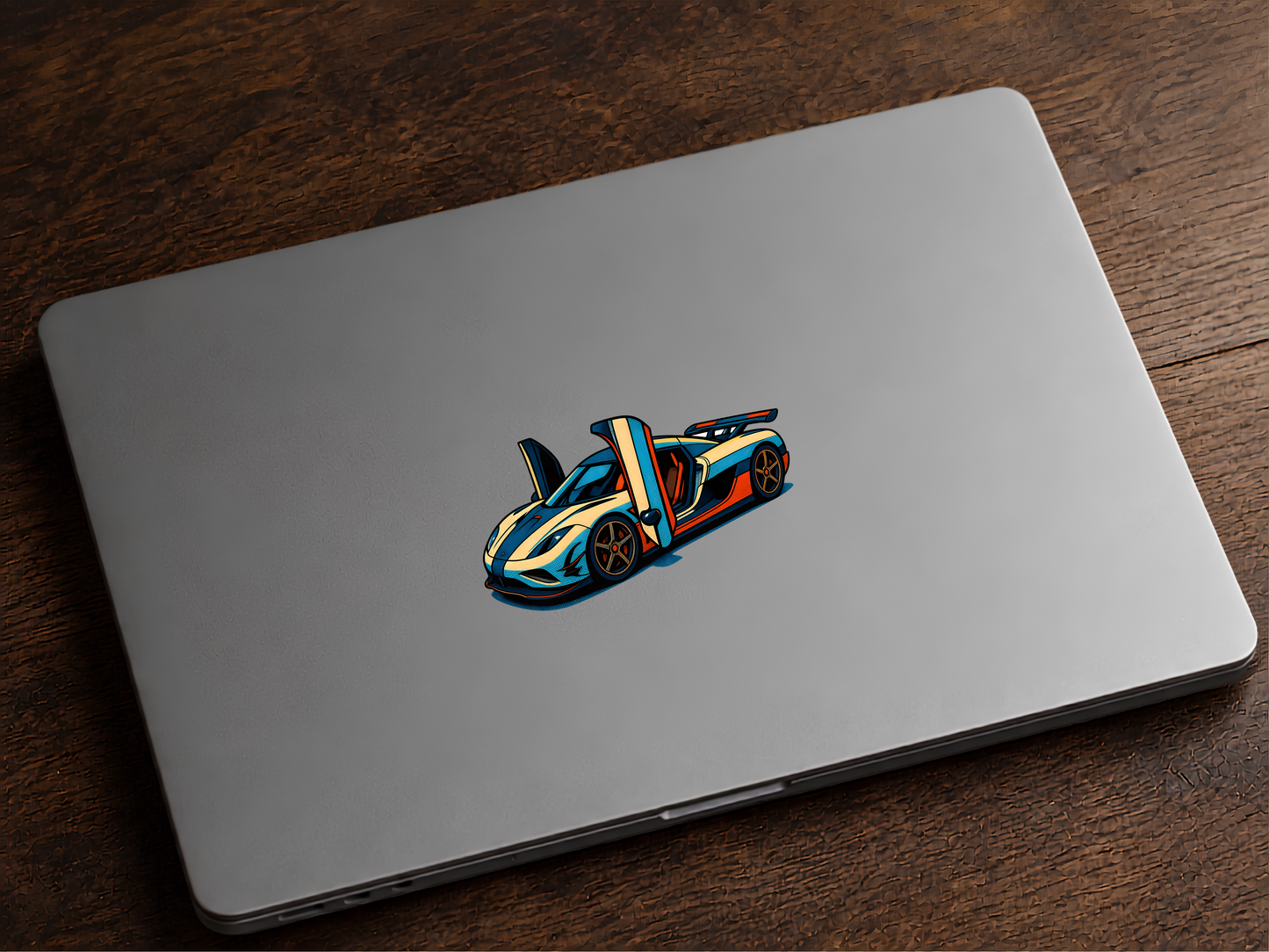 Retro Supercar Sticker – Pop Art Sports Car Decal | Exotic Bil Sticker | Automotive Art | Laptop Water Bottle Car Enthusiast Gift