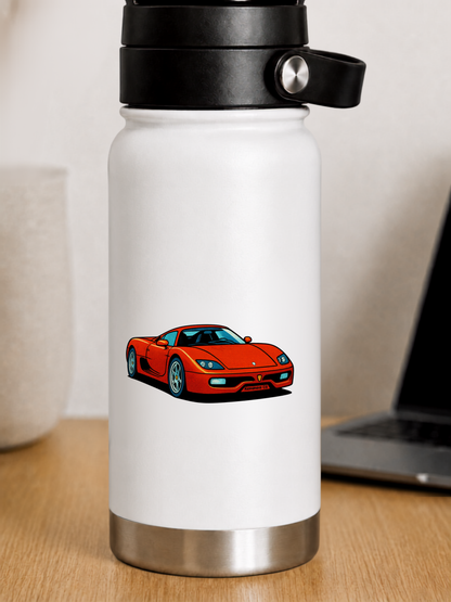 Koenigsegg CC Klistermärke – Retro Pop Art Hyperbil i Premium Sicker 6.8cm lång