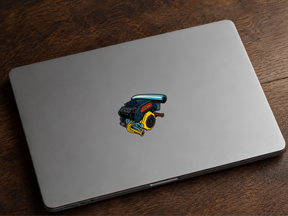 Koenigsegg CC Klistermärke – Blå Hyperbil i Retro Pop Art Stil  5.6 cm i längden cm