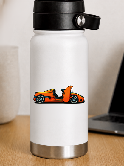 Koenigsegg CCR Klistermärke – Retro Pop Art Hyperbil Sticker 8.5 cm