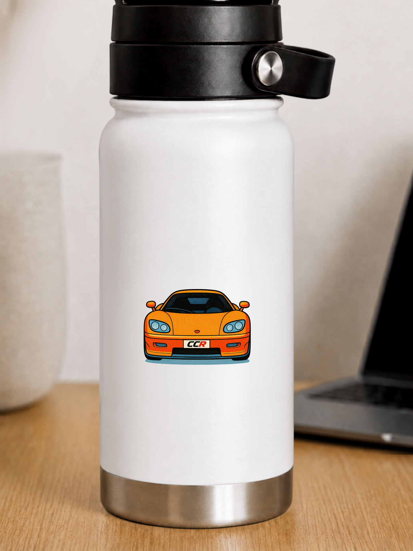 Koenigsegg CCR Front Klistermärke – Retro Pop Art Hyperbil 5.6 cm