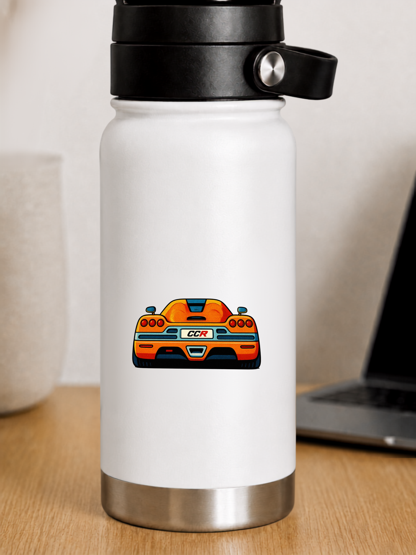 Koenigsegg CCR Bakifrån Klistermärke – Retro Pop Art Hyperbil 6.4 cm