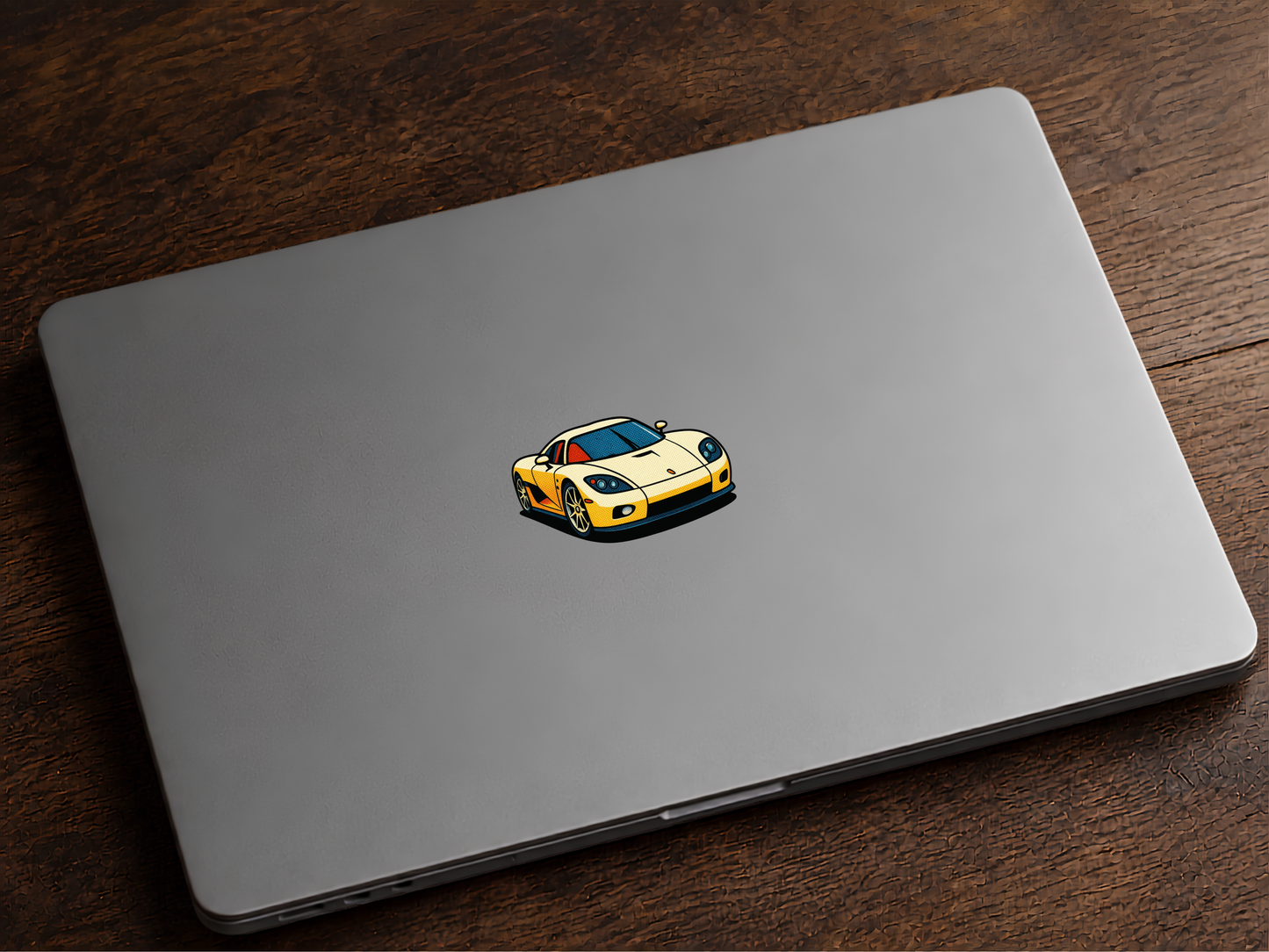 Koenigsegg CC Klistermärke – Retro Pop Art Sportbil 6.4 cm