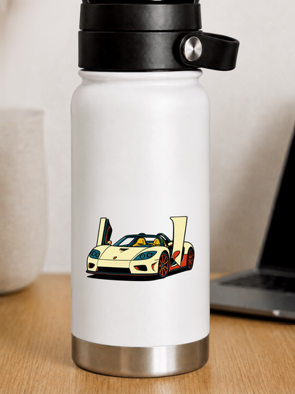Koenigsegg CCR Frontvinkel Klistermärke – Retro Pop Art 6.7 cm