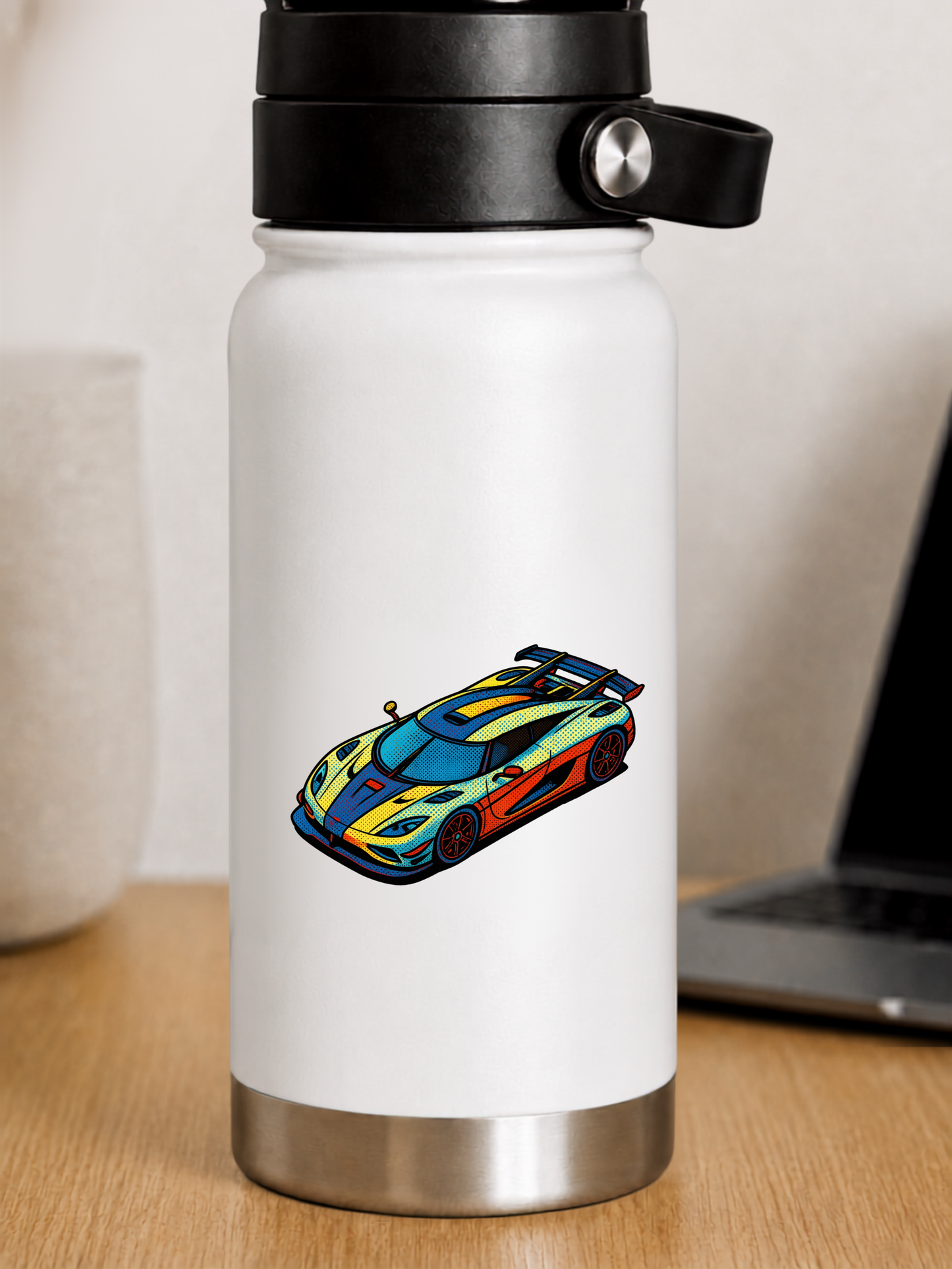 Koenigsegg One:1 Pop Art-klistermärke | Premium Die-Cut 7.9 cm  | Nexo