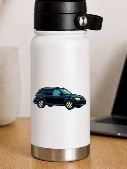 Saab 9-7X Aero Retro Klistermärke – Mörkblå SUV i Pop Art Stil