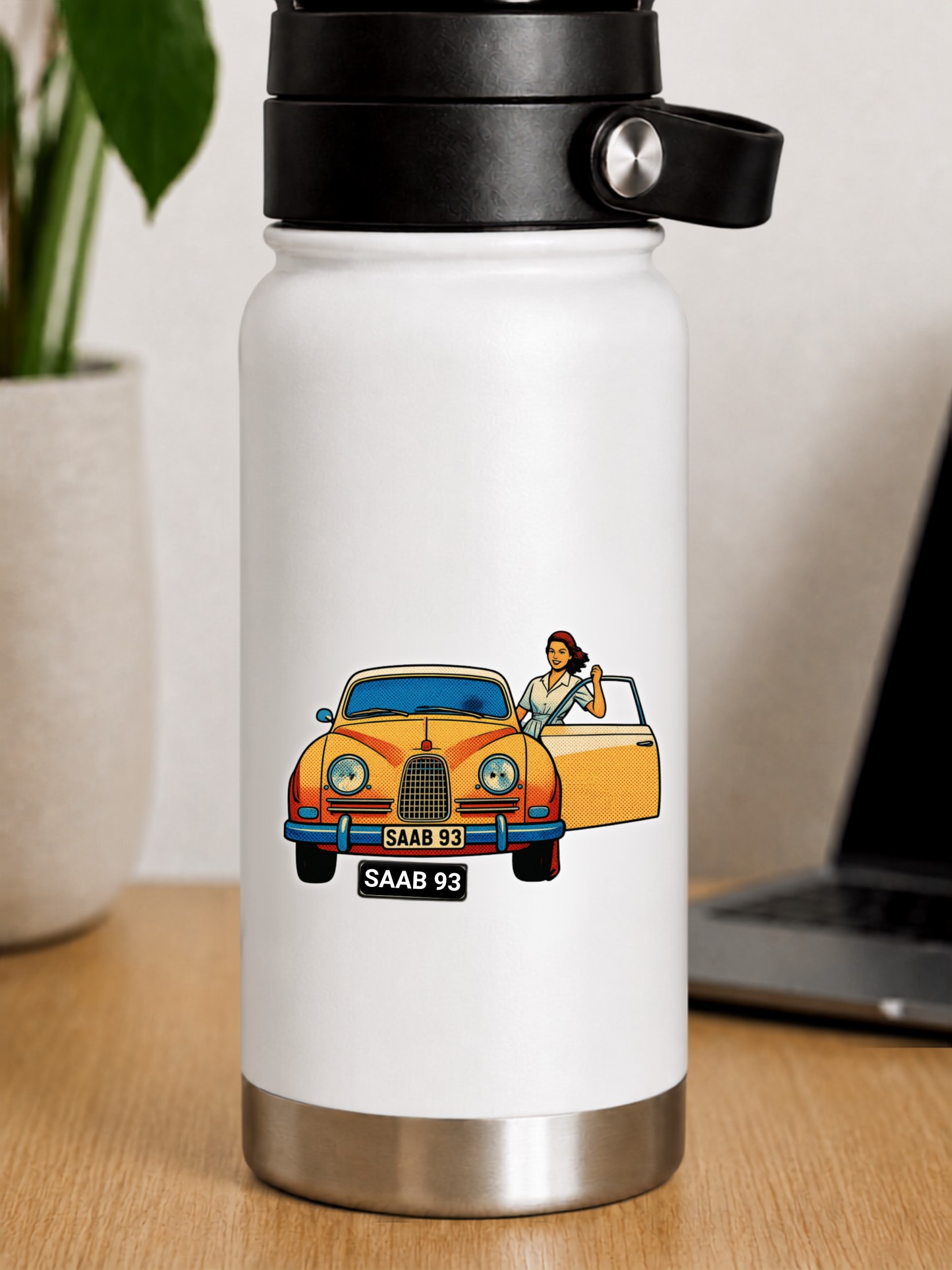 SAAB 93 Retro Klistermärke – Vintage klistermärken – Svensk Klassiker