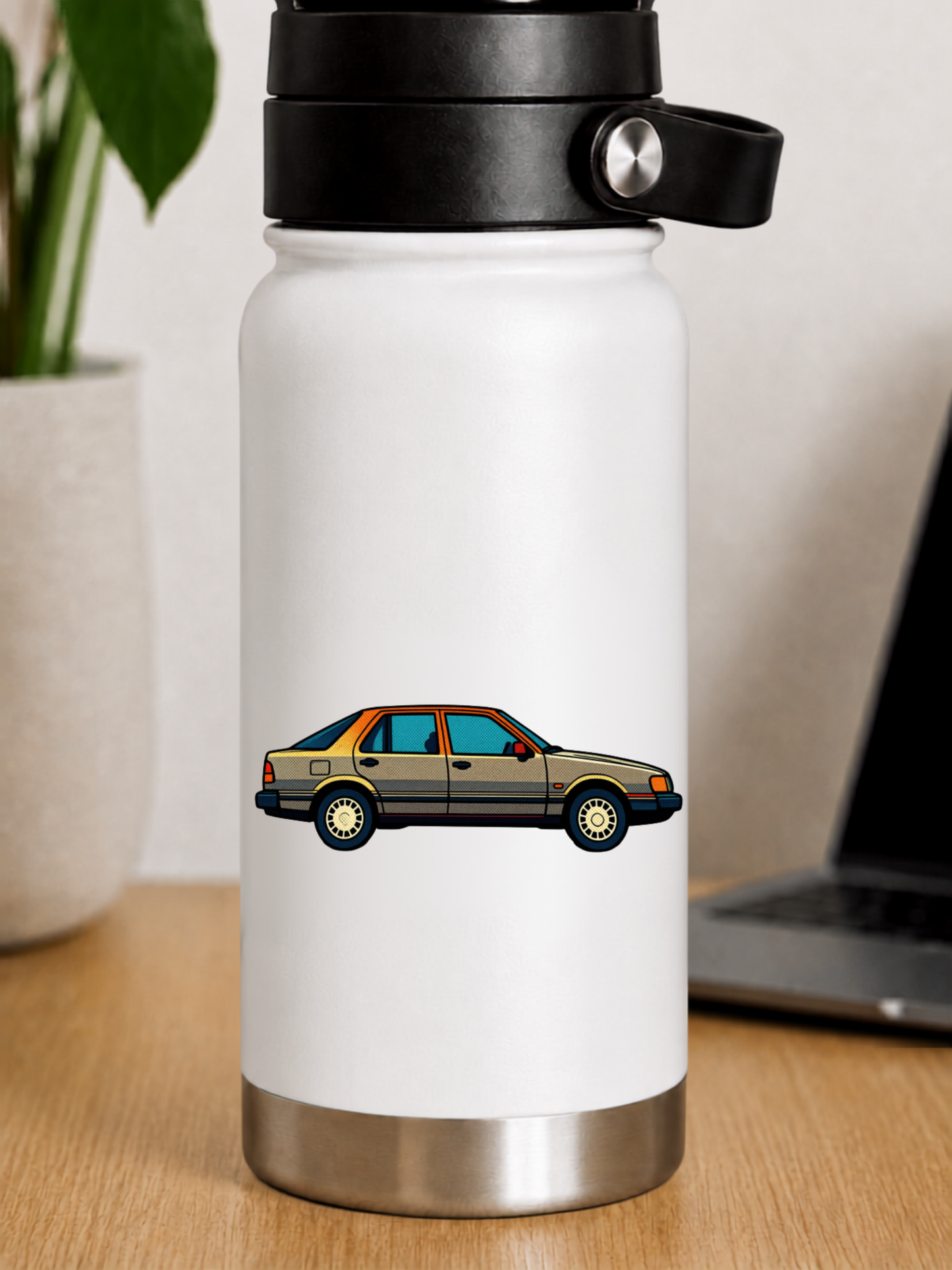Retro Klistermärke med Saab