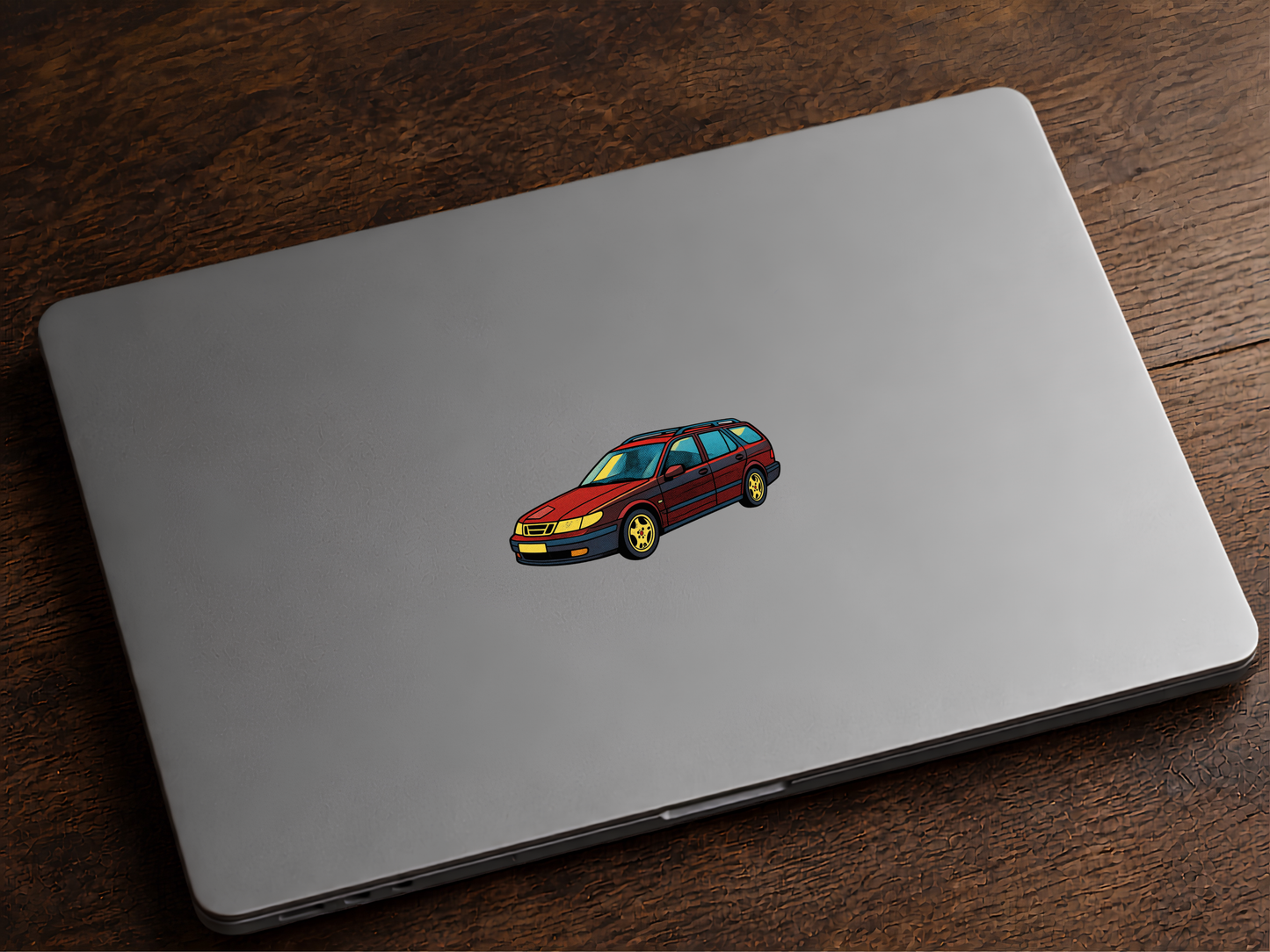 Premium klistermärke inspirerat av Saab 9-3 SportCombi – Retro