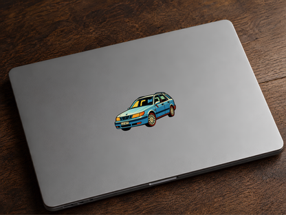 Premium klistermärke – Saab 9-5 SportCombi Blå Retro Pop Art