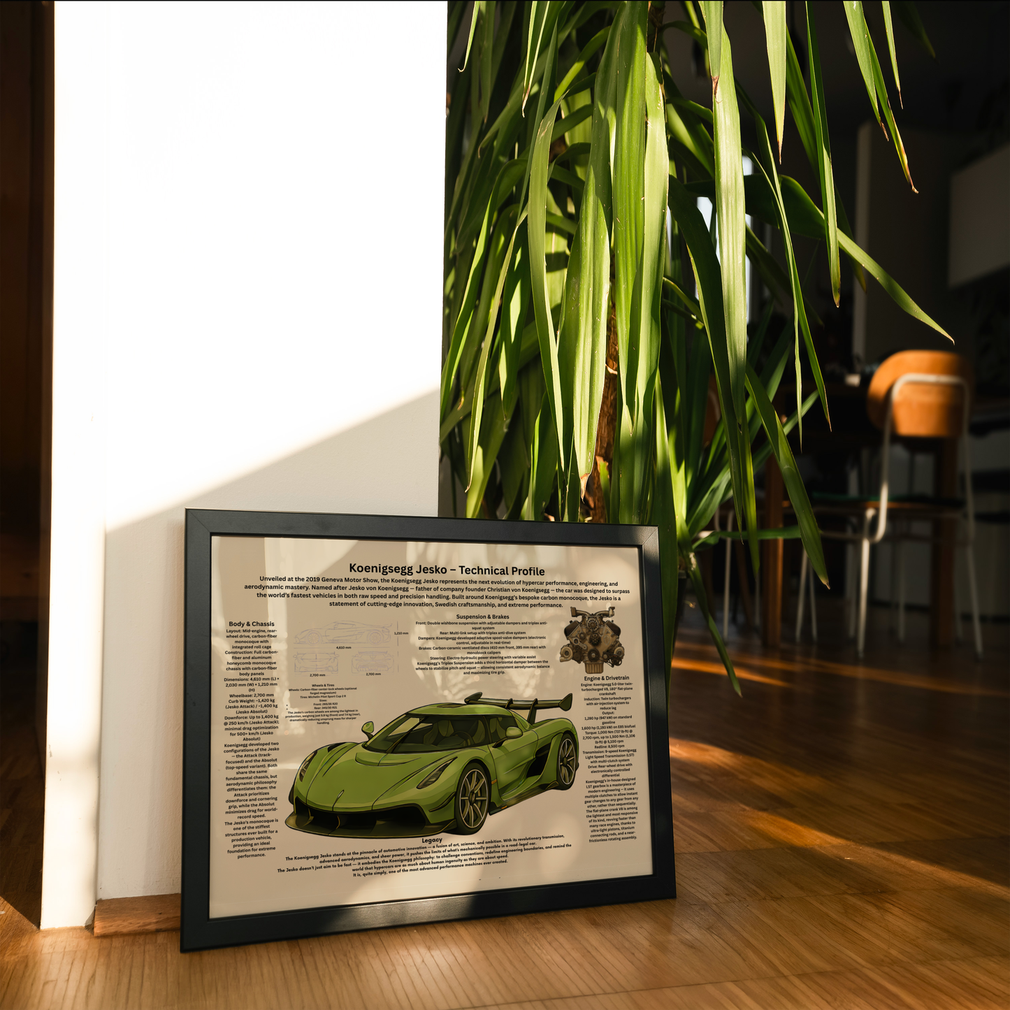 Poster Inspired by Koenigsegg Jesko (2019–Present) – Technical Profile
