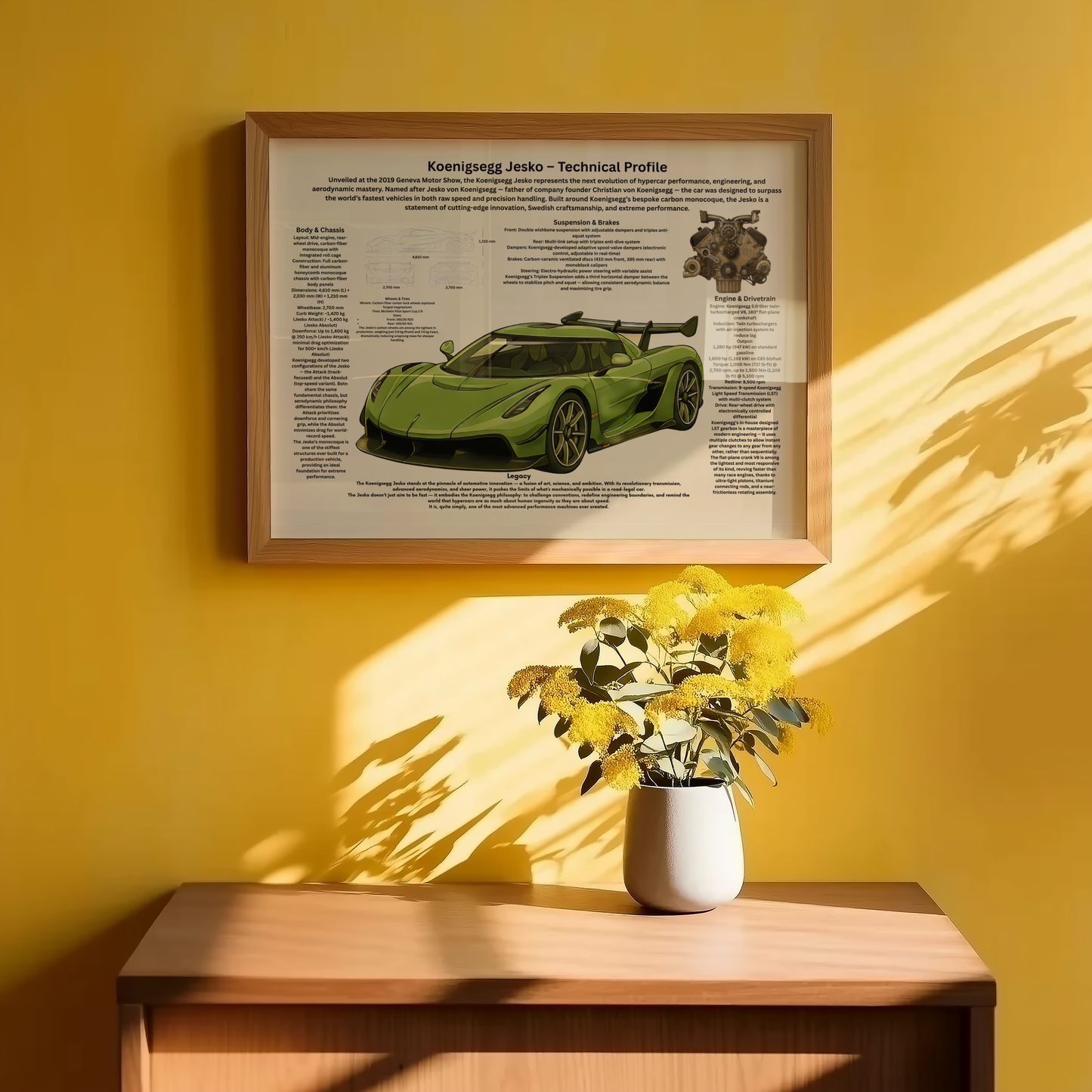 Poster Inspired by Koenigsegg Jesko (2019–Present) – Technical Profile