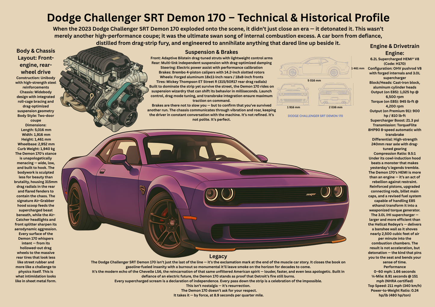 Extreme Supercharged Muscle Car Poster – Technical & Historical Profile (2023)
