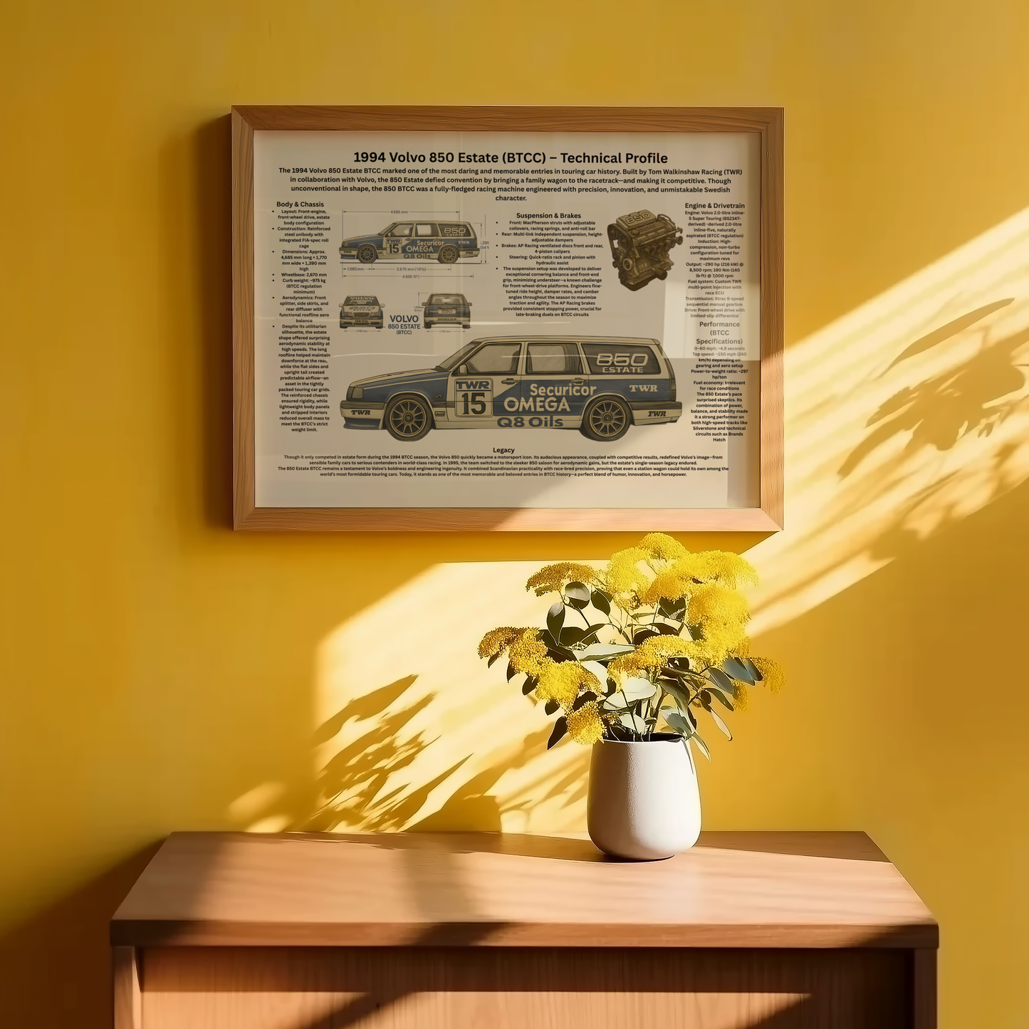1994 Volvo 850 Estate BTCC Inspirerad – Teknisk Profilposter