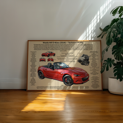 Mazda MX-5 Miata Poster – Technisches & Historisches Profil (2024)