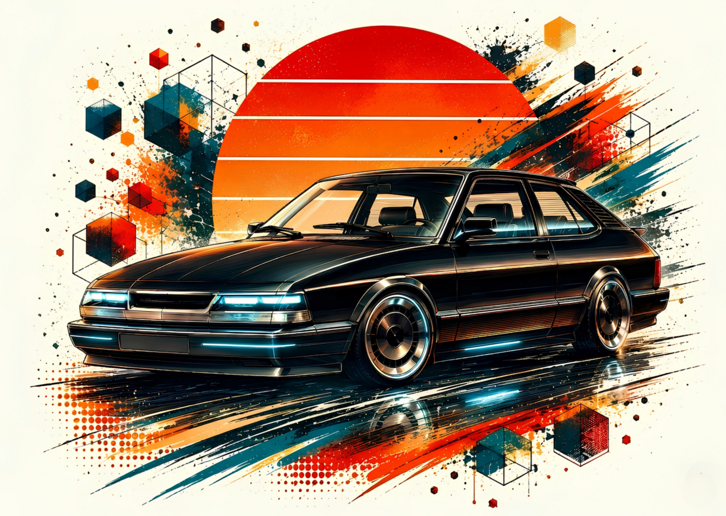Retro Station Wagon Poster – Vintage Wagon Wall Art