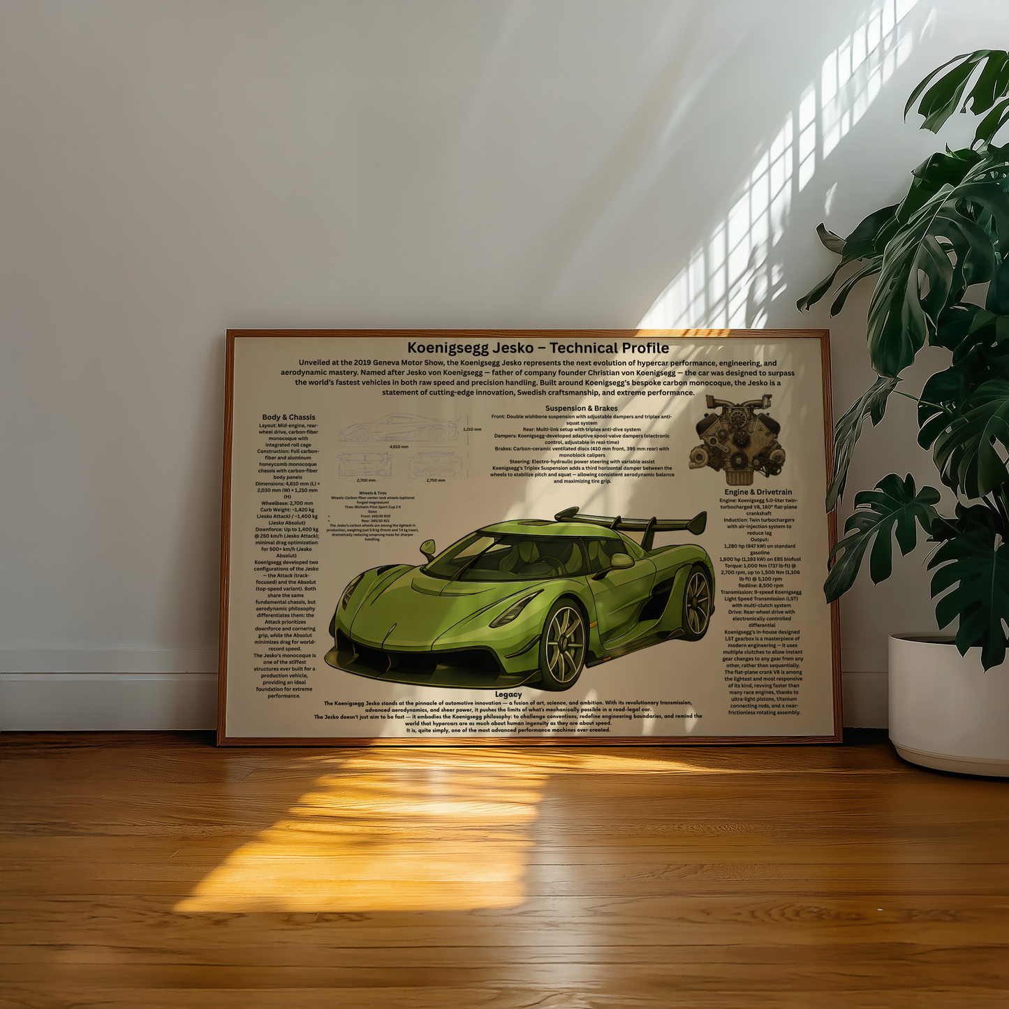 Poster Inspired by Koenigsegg Jesko (2019–Present) – Technical Profile