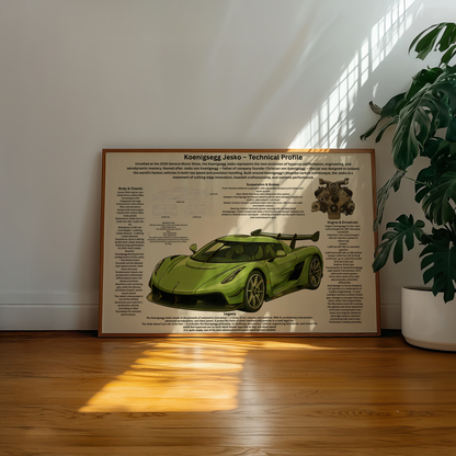 Poster Inspired by Koenigsegg Jesko (2019–Present) – Technical Profile