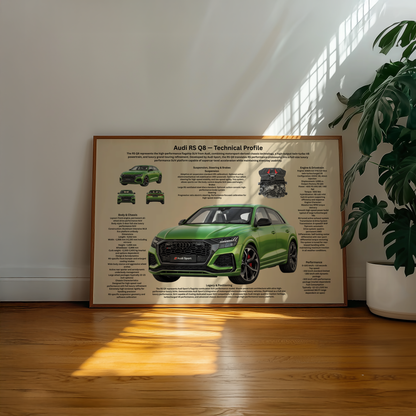 German Performance SUV Poster – Technical Profile Wall Art A2 & A3