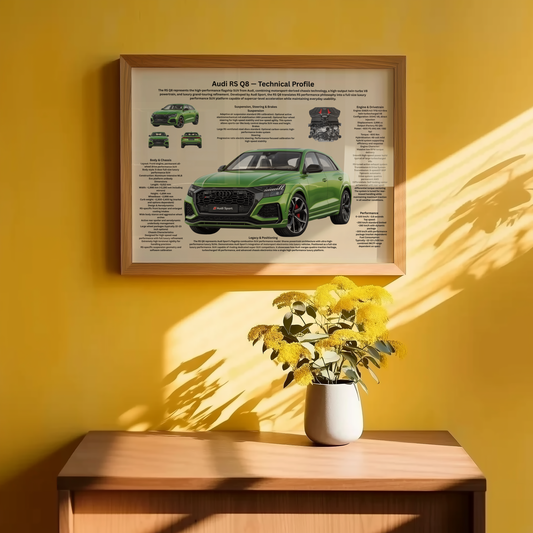 German Performance SUV Poster – Technical Profile Wall Art A2 & A3