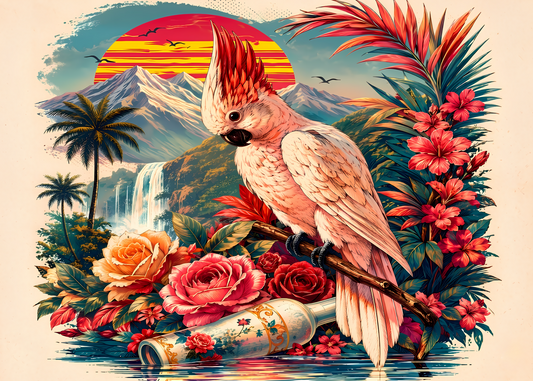 Tropical Cockatoo Poster – Exotic Bird Wall Art
