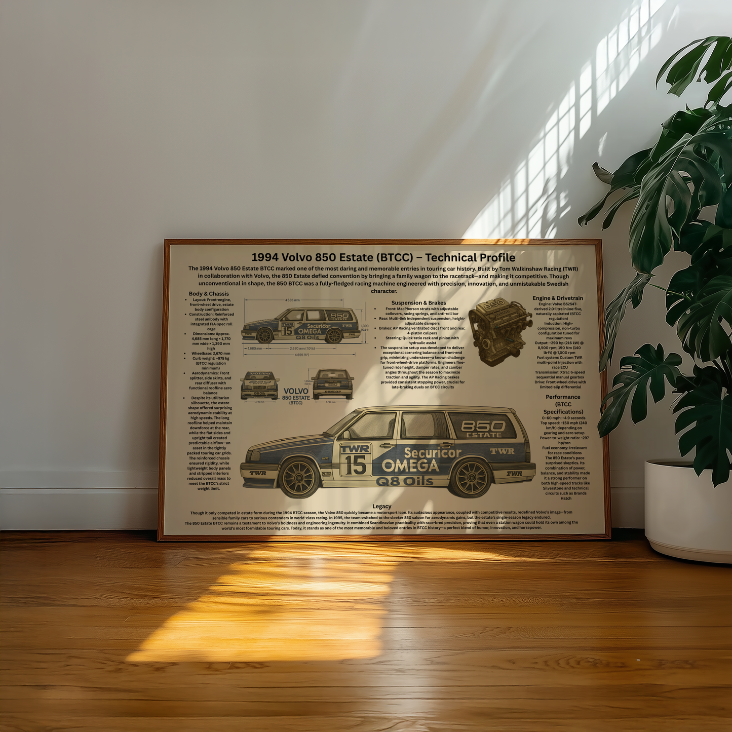 1994 Volvo 850 Estate BTCC Inspirerad – Teknisk Profilposter
