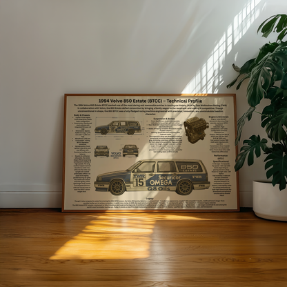 1994 Volvo 850 Estate BTCC Inspirerad – Teknisk Profilposter