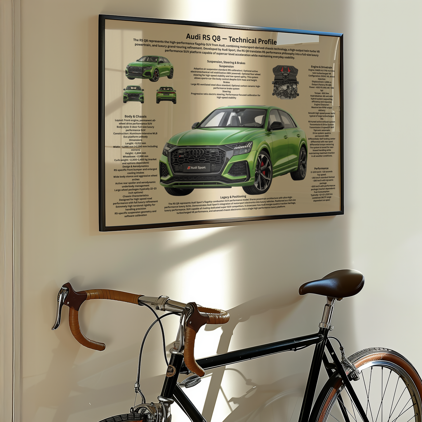 German Performance SUV Poster – Technical Profile Wall Art A2 & A3