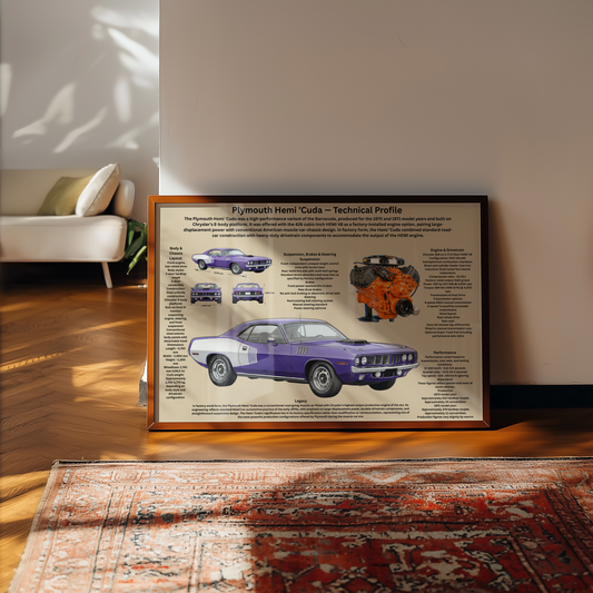 Plymouth Hemi 'Cuda Poster – Technical & Historical Profile (1970–1971)
