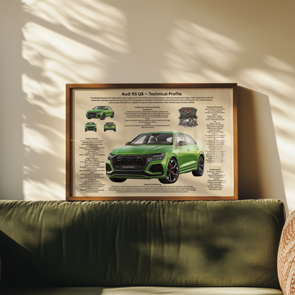 German Performance SUV Poster – Technical Profile Wall Art A2 & A3